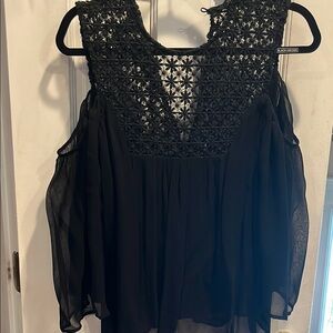 Zara Woman Elegant Black Lace Women's Top